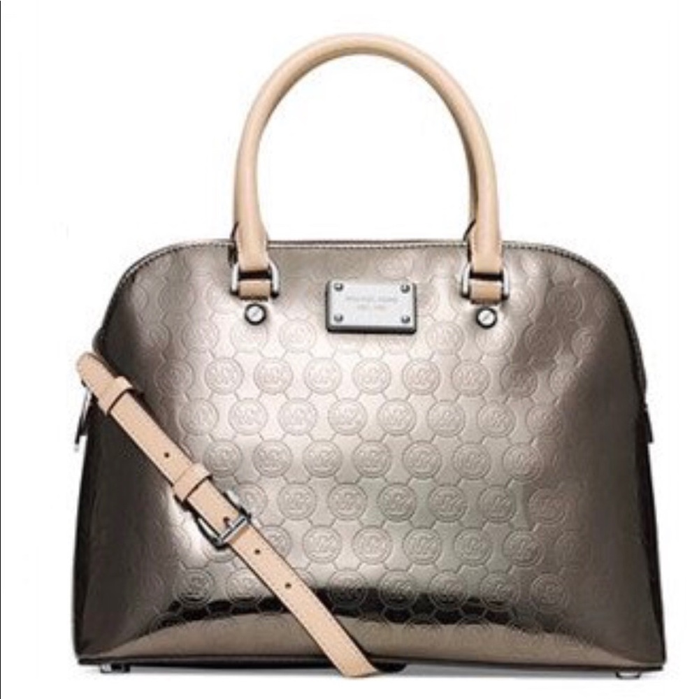 Michela Kors metallic nickel bag